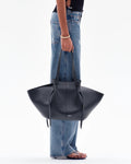 Large Mochi Black Pebble Grained Leather