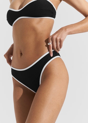 Ribbed Bikini Bottom Black Badetøy