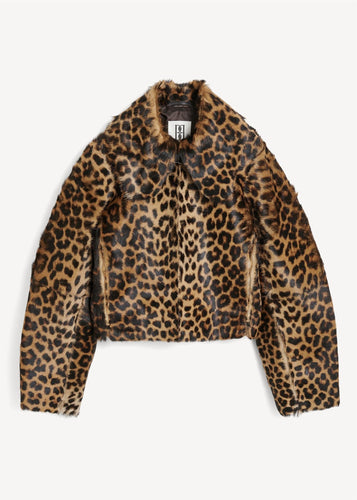 Rowani Shearling Calf Jacket Leopard