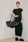 Large Mochi Espresso Pebble Grained Leather