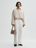 Derris Organic Cotton Shirt Old Beige Classic Stripe