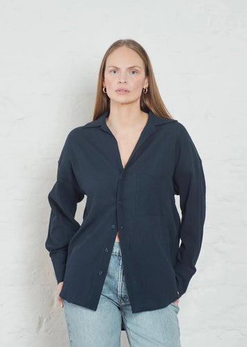 Rocha Crinkled Shirt Dk Navy