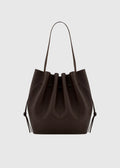 Scallop Tote Espresso Pebble Grained Leather