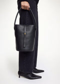 Marylle Grainy Bucket Bag Black