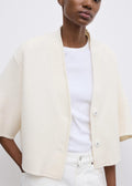 Short Wool Cardigan Off White