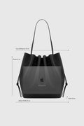 Scallop Tote Black Pebble Grained Leather