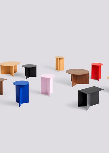 Slit Table Wood Round | Pink