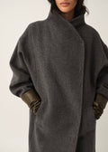 Clooney Neck Coat Grey Melange