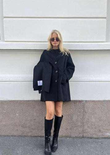 Sandy Wool Coat | Black