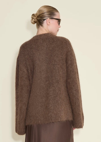 Fure Fluffy Cardigan Dk. Brown