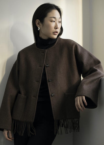 Carla Lambswool Jacket Brown Mel