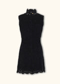 Lace Velvet Mini Dress Black