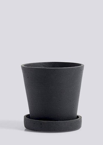 Flowerpot With Saucer Small Black
