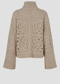 Crosette Knit Cardigan Beige