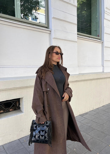 Caia Suede Coat Brown