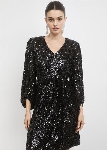 Bianca Sequin Dress | Black