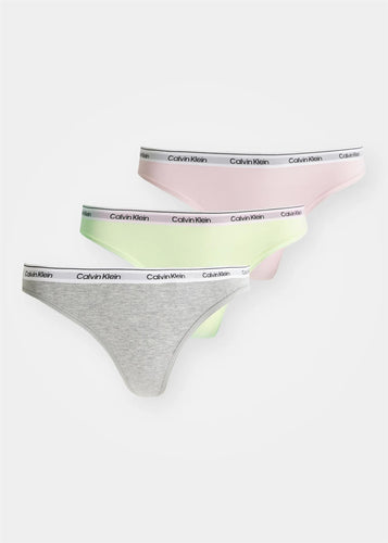 Thong 3pk, Green Pink & Gryhtr