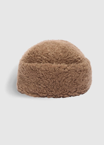 Adira Lamb Fur Hat Cappucino
