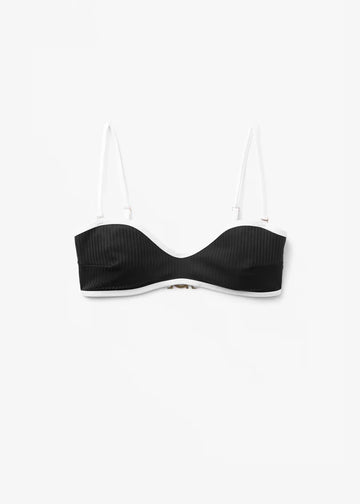 Ribbed Bikini Top Black Badetøy