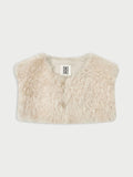 Lila Shearling Cape Soft White