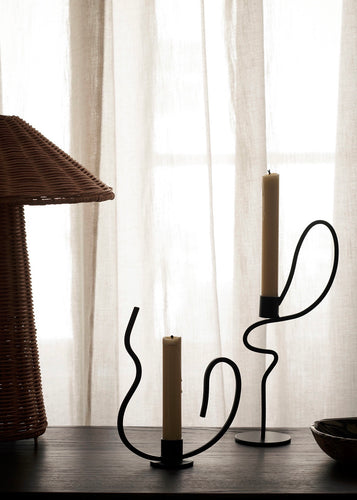 Valse Candle Holder High Black