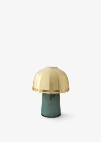 Raku SH8 | Trådløs Bordlampe | Blue Green & Brass