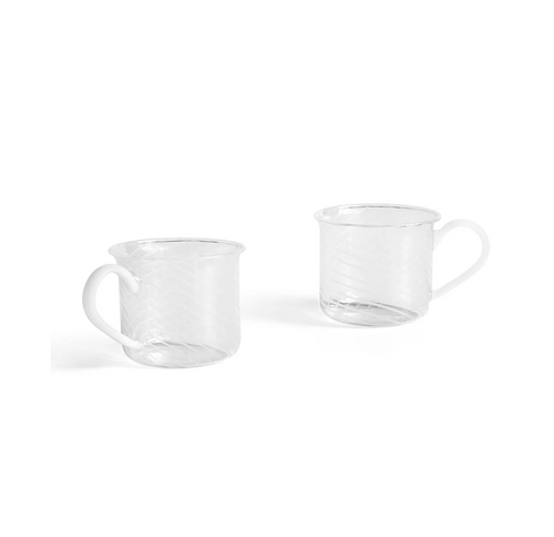 BOROSILICATE MUG | SET OF 2 | WHITE SWIRL